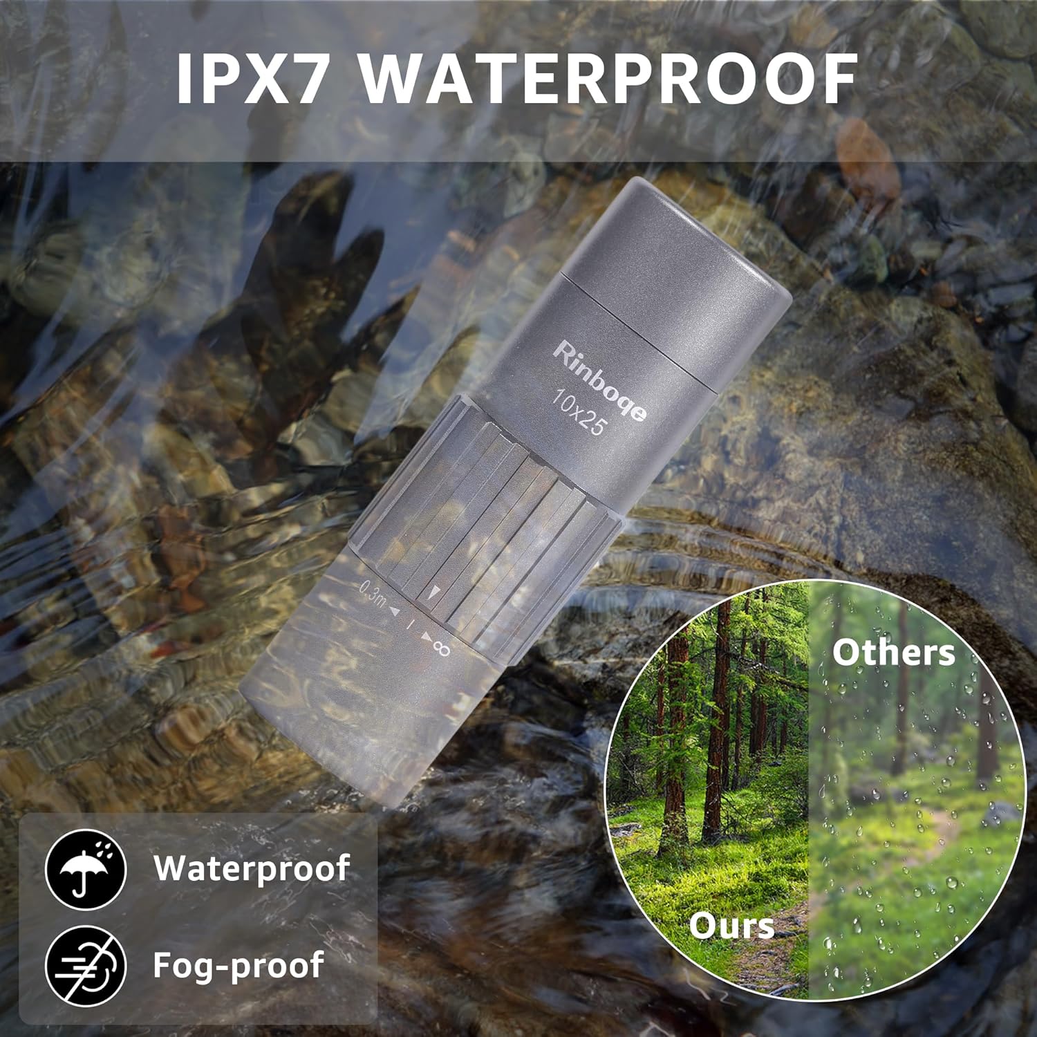 10x25 Monocular Telescope, Mini Pocket Small Size Compact Handheld Portable Lightweight ED Glass HD Optics BAK-4 Roof Prism High Powered Waterproof for Adults Camping Hiking Travel Bird Watching - Image 6