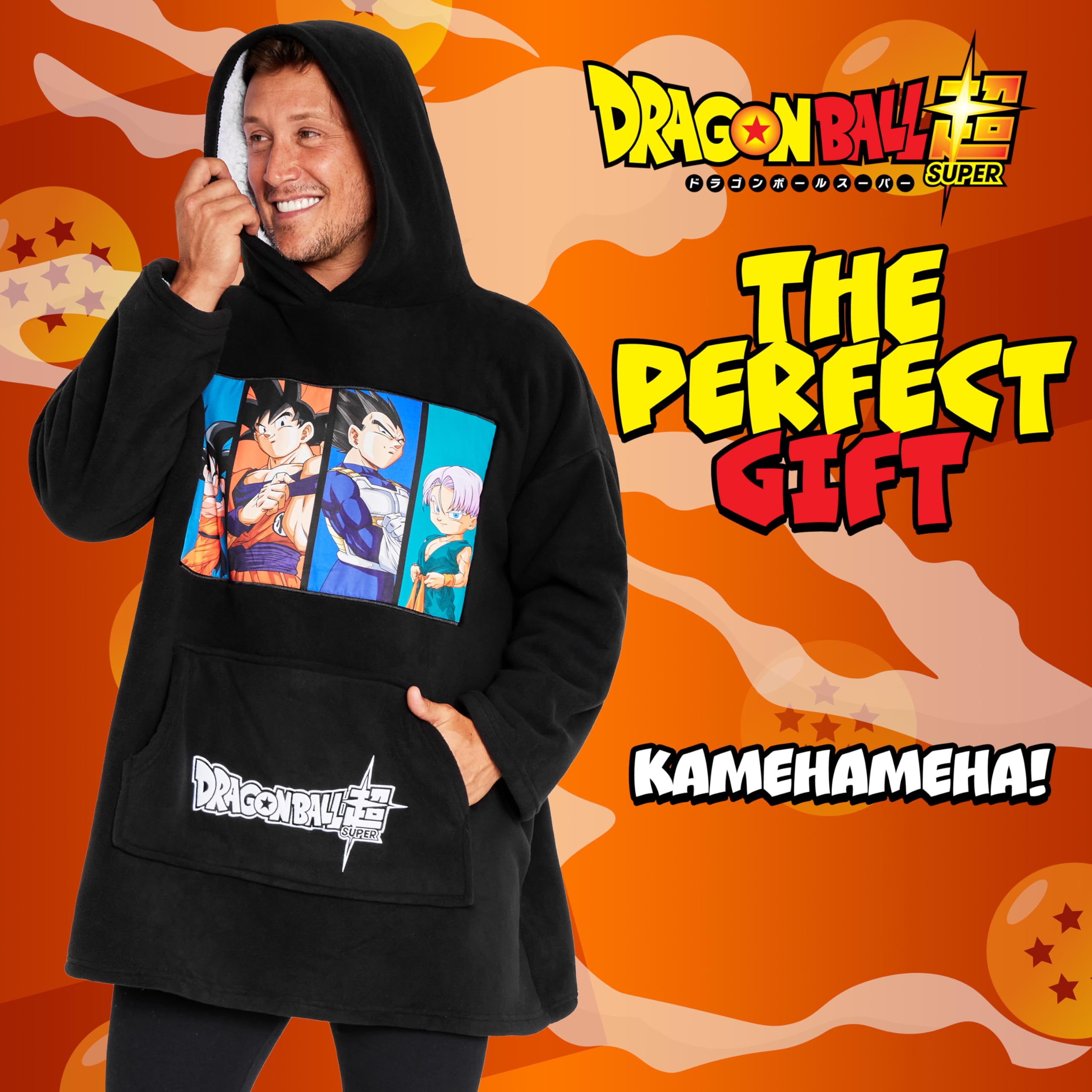 Dragon Ball Z Męski sweter w kratę Ponadgabarytowa bluza polarowa Męska Poncho Manga Jeden rozmiar dla dorosłych Nastolatki