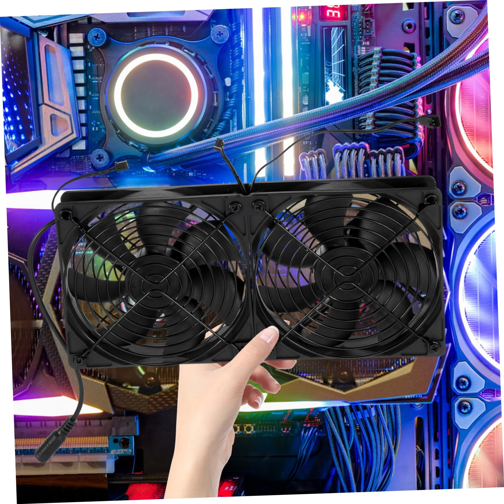 HEMOTON 1 Set radiatore termosifone scambiatore di calore con termoventilatore le affidabili fan scambiatore di calore liquido dissipatore di di calore CPU più fresco lucidalabbra Gpu