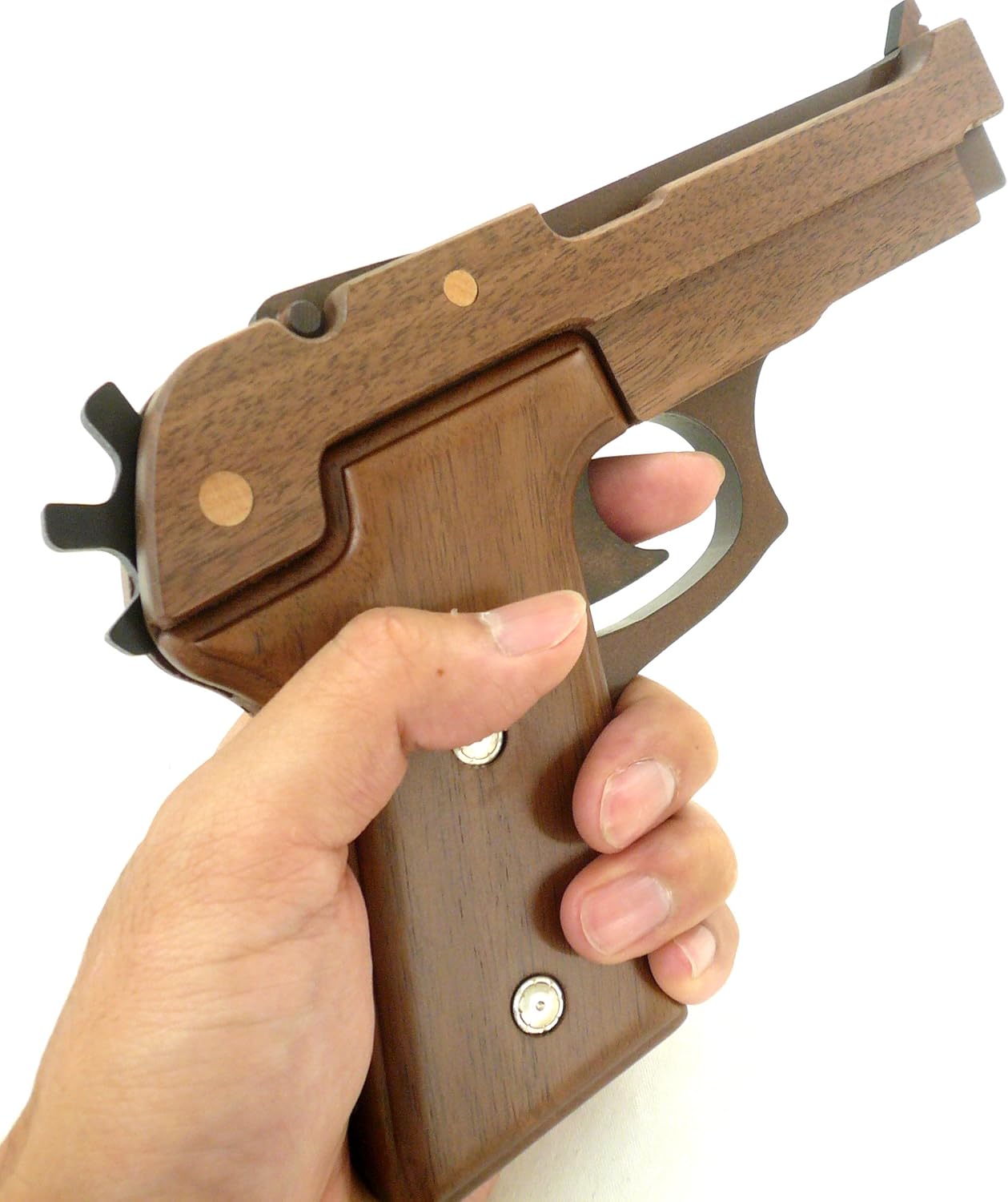 ゴム鉄砲　木製『ベレッタ 92F』　5連射機能 ササキ工芸 楽天市場】ゴム鉄砲 木製 【ベレッタ 92F 】 ササキ工芸 旭川