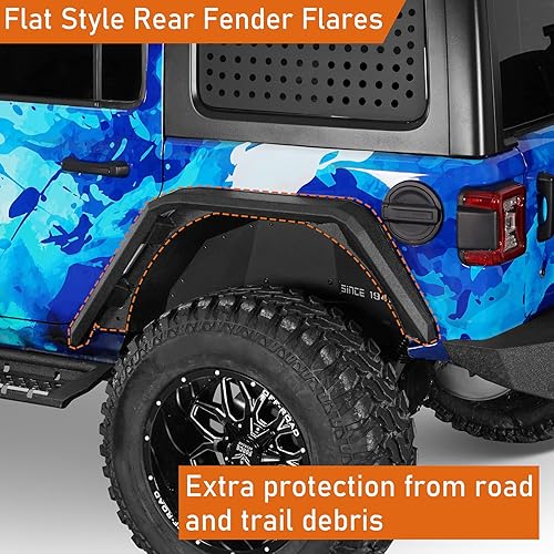 Miniatura 2 de Hooke Road Wrangler JL - Guardabarros traseros para Jeep Wrangler JL 2018 2019 2020 2021 2022 2023 y Unlimited 24 puertas (un par de guardabarros