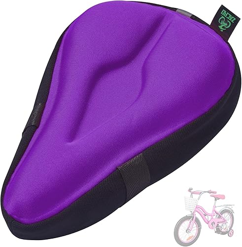 Miniatura 8 de Zacro Funda de cojín de gel para asiento de bicicleta para niños y niñas, funda de asiento de bicicleta antideslizante para niños pequeños,