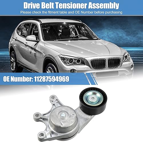 Miniatura 2 de X AUTOHAUX Tensor de correa de transmisión para BMW 228i 320i 328i 528i X1 X3 Z4 X4 11287594969 metal negro tono plateado