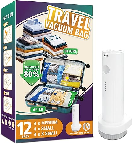 Miniatura 8 de 10 bolsas grandes de almacenamiento al vacío, bolsas de sellado ahorradoras de espacio para ropa, edredones, mantas y ropa de cama (10 litros)