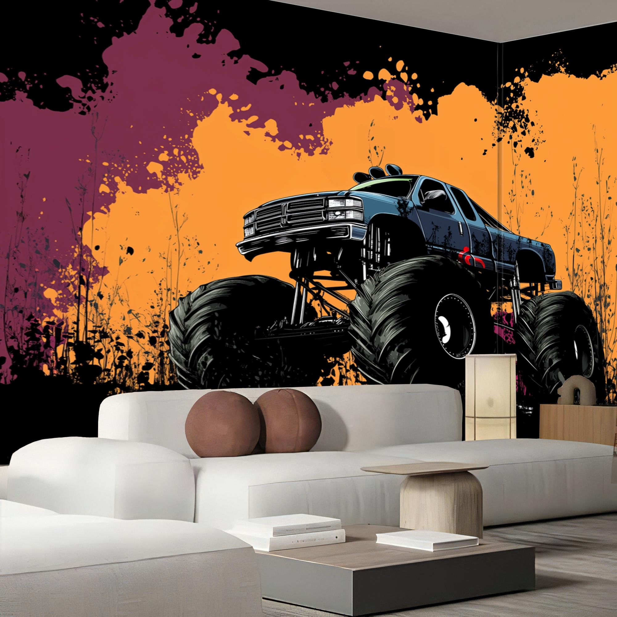 Carta da Parati Panoramica Camion Hip Hop Astratto Graffiti Foto Wallpaper Poster Gigante Design 300×210cm Murale Decor della Parete Soggiorno Camera da Letto Carta da Parati
