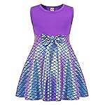 HenzWorld Mermaid Costume for Girls Little Girls Mermaid Dress up Girl Halloween Costume Dress Princess Birthday Party Outfit Clothes Role Play for Kids,7-8 Years