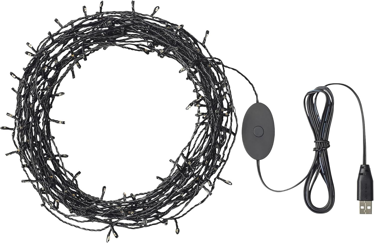 STRÅLA LED Lighting Chain with 200 Lights, Black