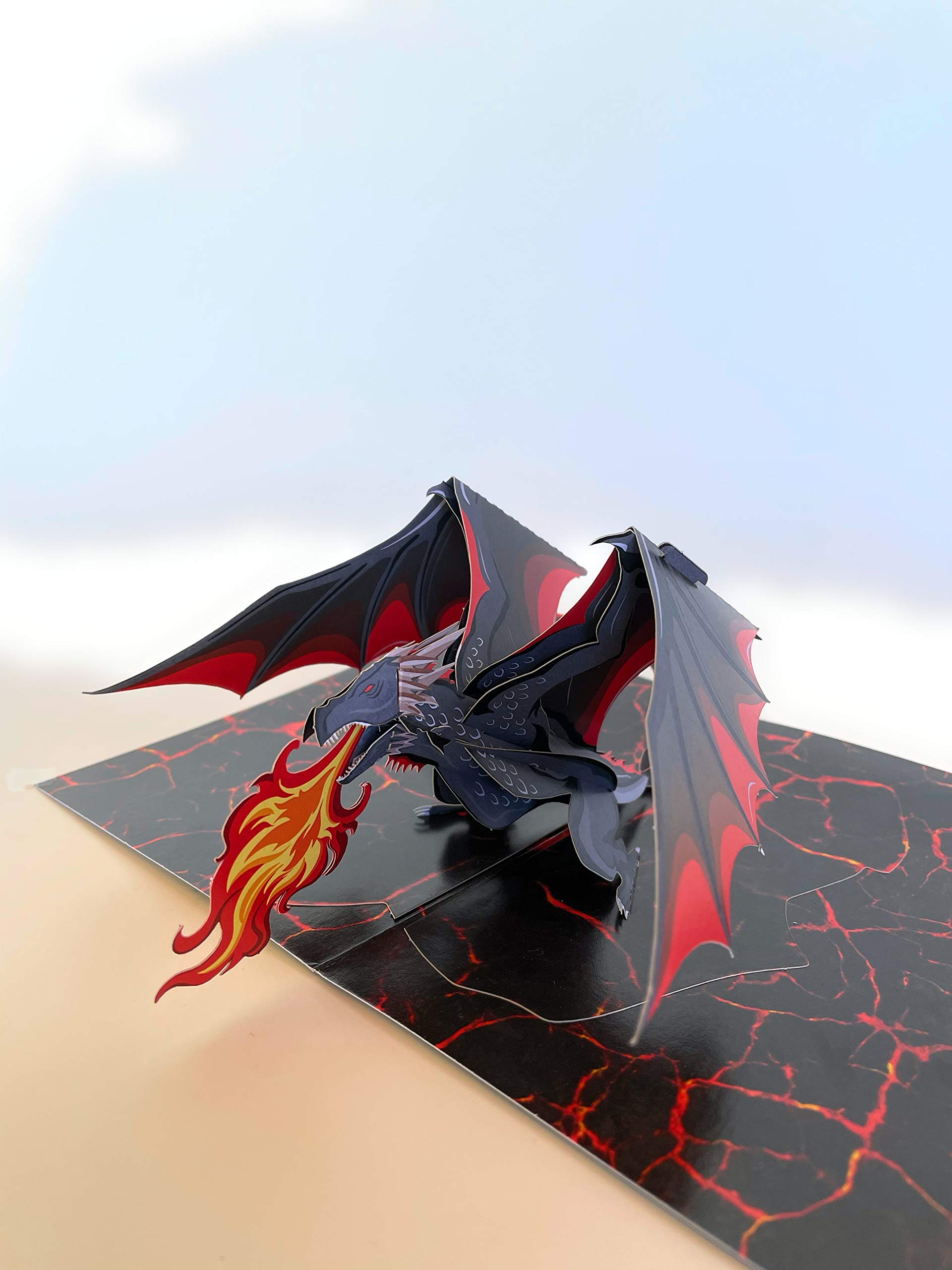 Buy EnclosedWithLove Premium Fire Breathing Black Dragon 3D Card buy-enclosedwithlove-premium-fire-breathing-black-dragon-3d-card