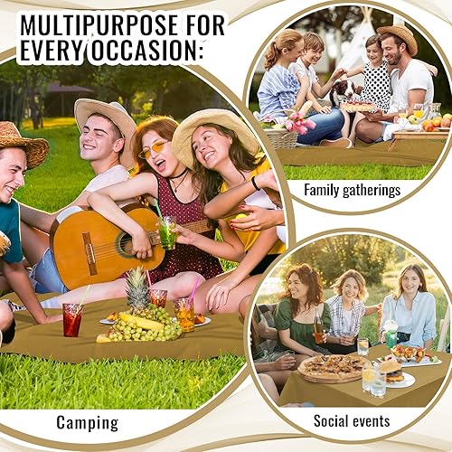 Miniatura 7 de Preboun 2 manteles de plástico desechables de 40 pulgadas x 100 pies, manteles de plástico desechables, manteles de plástico para decoración de