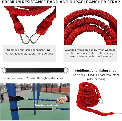 Miniatura 4 de OYINDIZ Equipo de entrenamiento de velocidad, banda elástica de resistencia multideportivo Kit de entrenamiento de resistencia mejora la velocidad