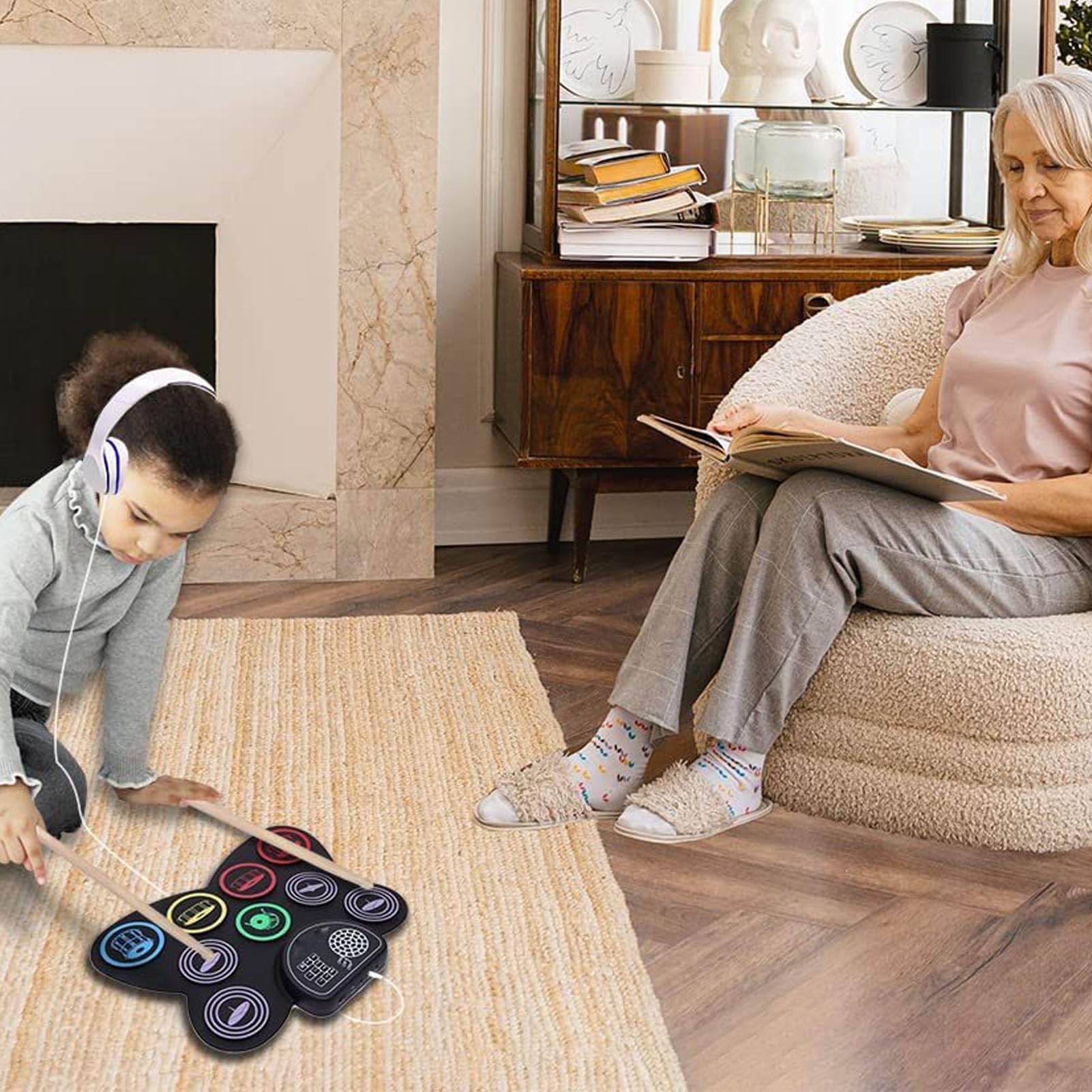 Zestaw perkusji elektrycznej Roll Up Kolorowy elektroniczny pad perkusyjny z pedałem i pałeczkami Urodzinowa niespodzianka dla dzieci i dorosłych