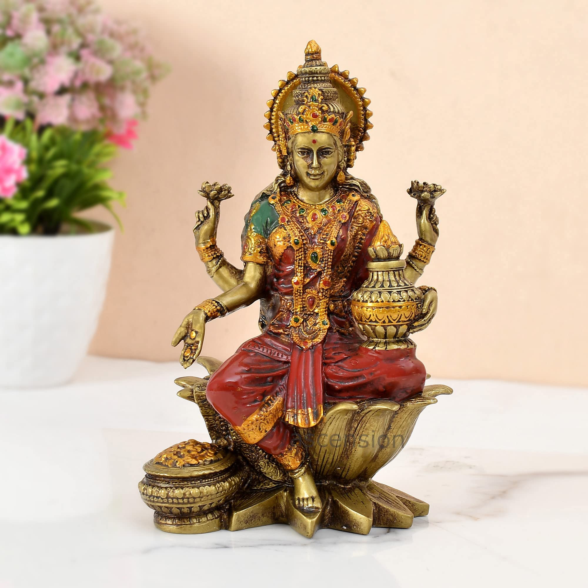 Buy ascension Lakshmi Devi Idol Statue for Home Puja Goddess Laxmi Idols Showpiece for Temple