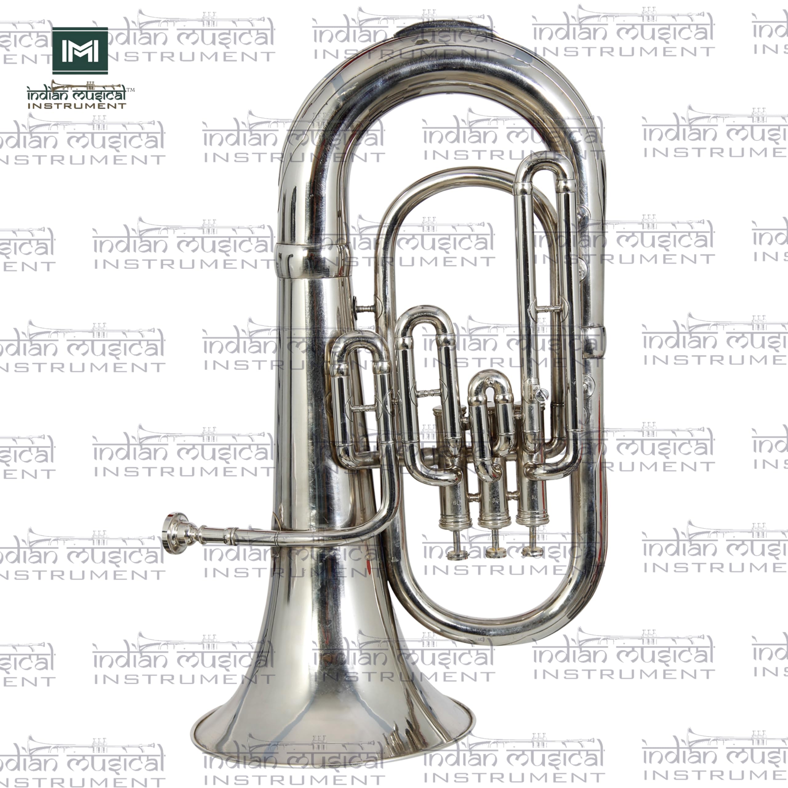 Design speciale Bb Euphonium 3 valvola con tutti gli accessori inclusi bocchino e custodia per il trasporto (argento cromato)