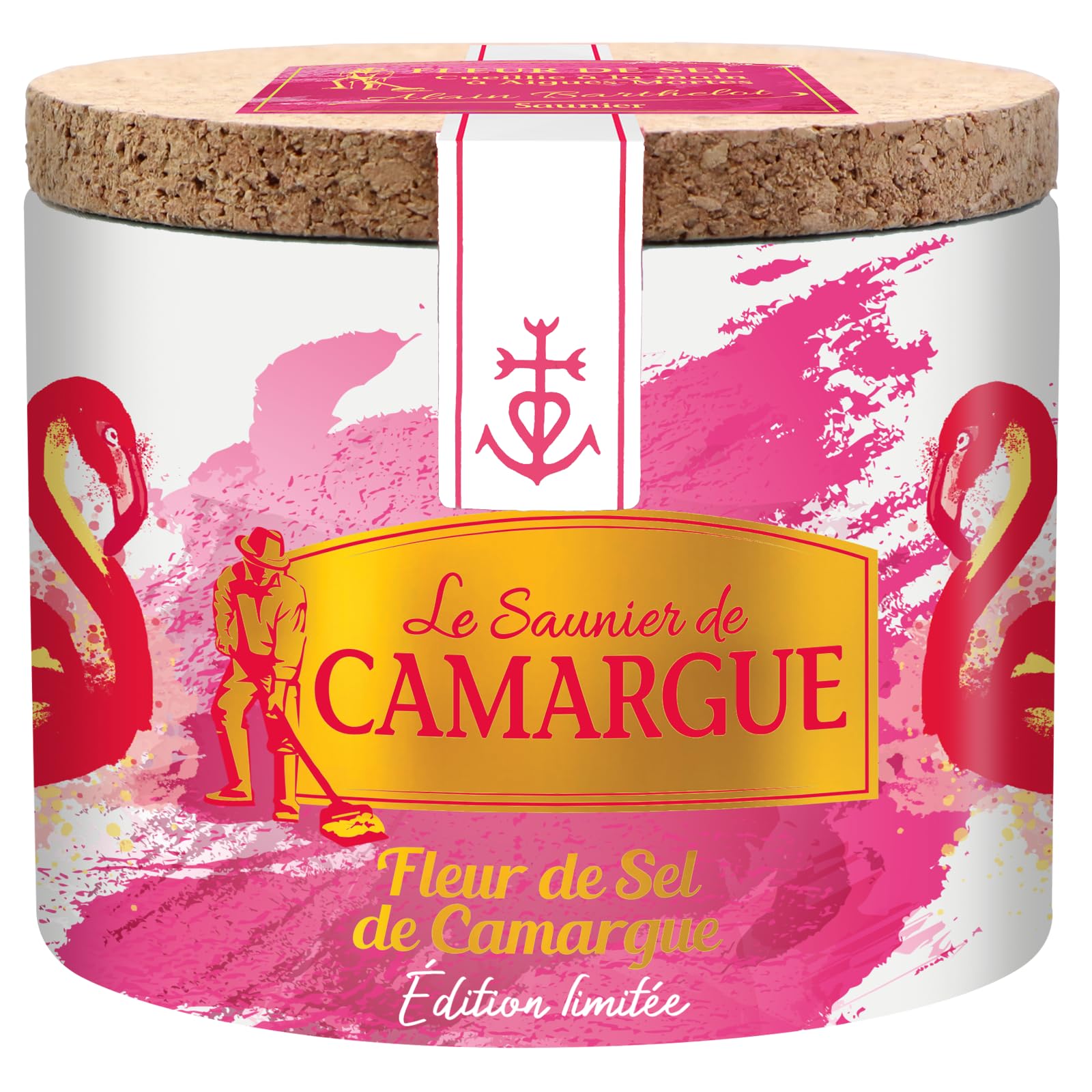 Le Saunier de Camargue Fleur De-Sel in 125 g Dose Limited Edition Flamingo, Premium Meersalz aus Süd-Frankreich, Ideal als Finishing von Speisen