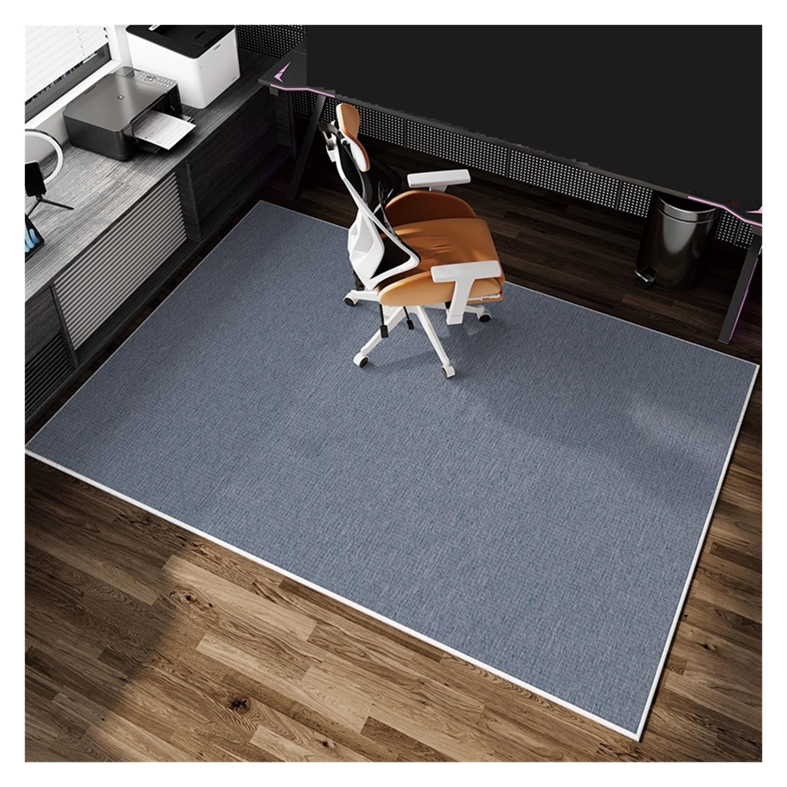 Bürostuhl Unterlage Gaming-Zimmer-Teppich, Arbeitszimmer, Computer, Drehstuhl, schalldicht, Fußstütze, Schlafzimmer, Schlafsaal, Fußmatten, Heimdekoration(Type 4,100x160cm 40x63inch)
