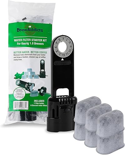 Kit de inicio de filtro de agua de repuesto para Keurig 1.0, 6 cápsulas y 1 soporte de filtro, kit de cartuchos de filtro de agua para cafeteras