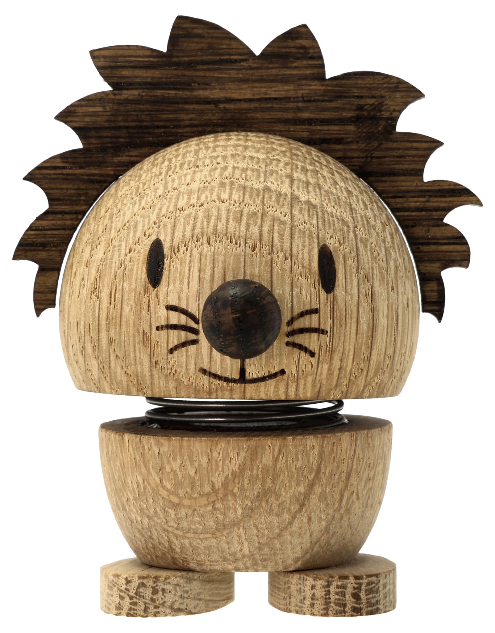 Hoptimist lion en bois figurine décoration chêne 7.8x6.2cm