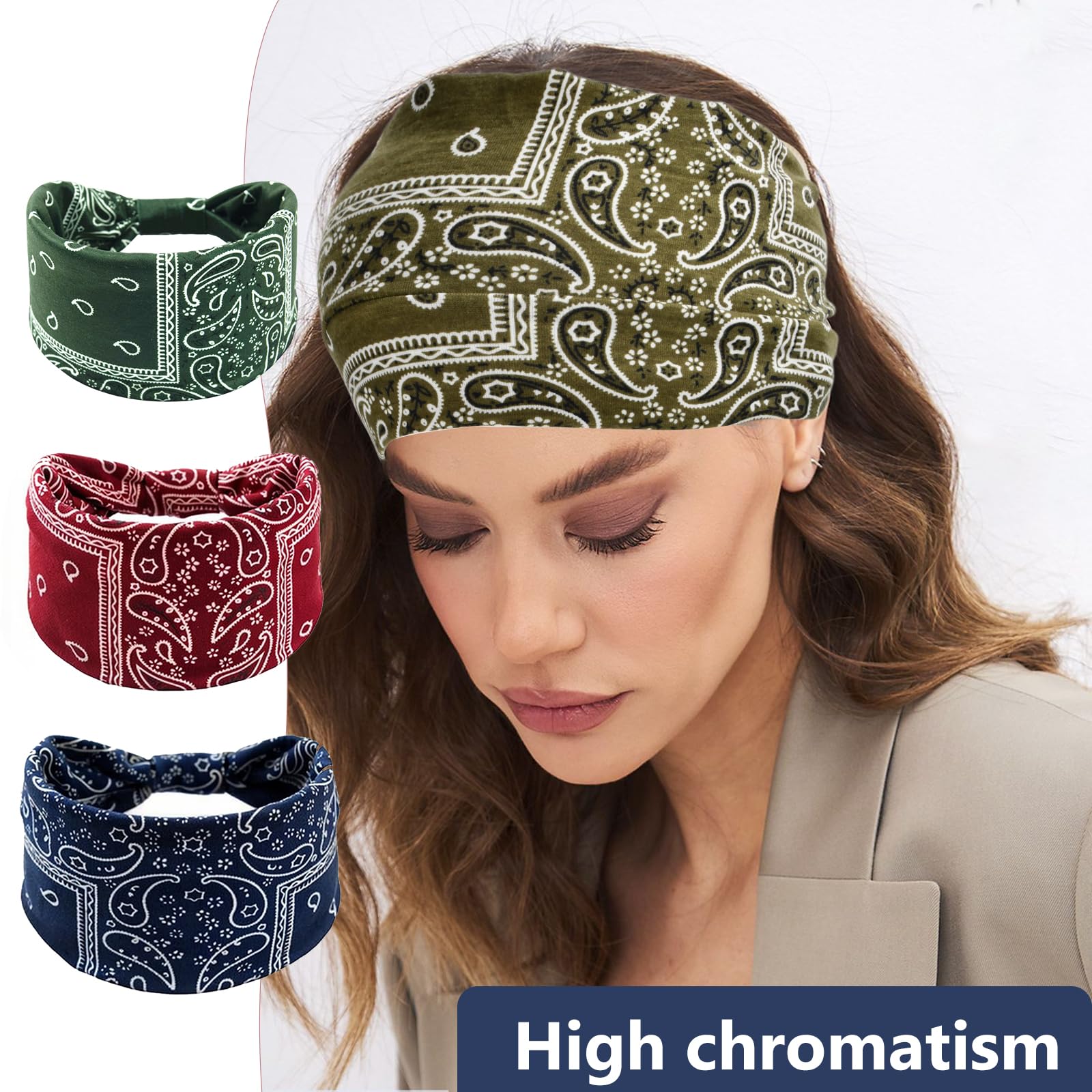 Culinavog 4er Set Boho Haarbänder Damen – Weiche Stirnbänder Mit Knoten, Elastisch