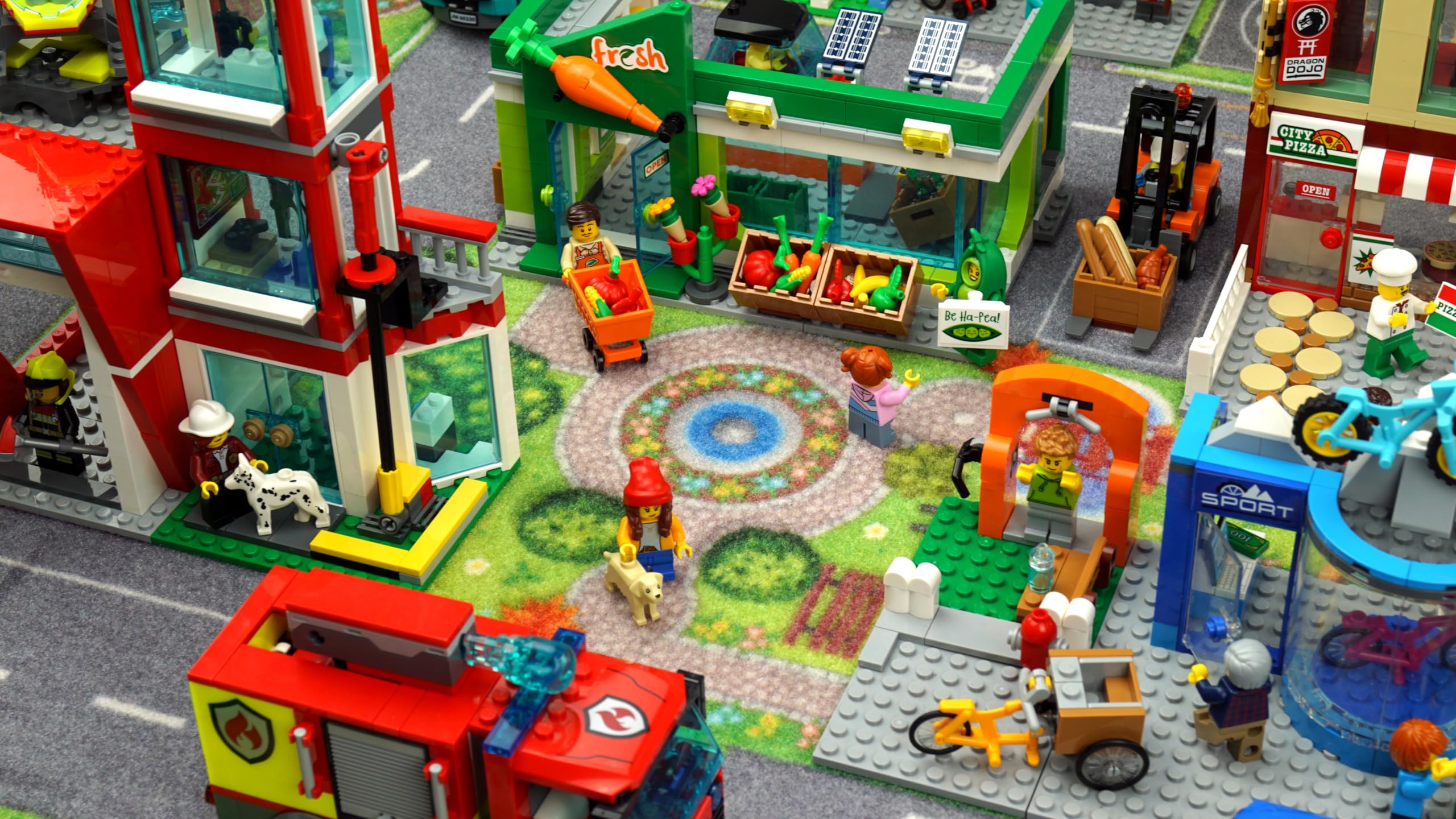 HuggyPlay Spielteppich City Kinderteppich 90 x 150 cm