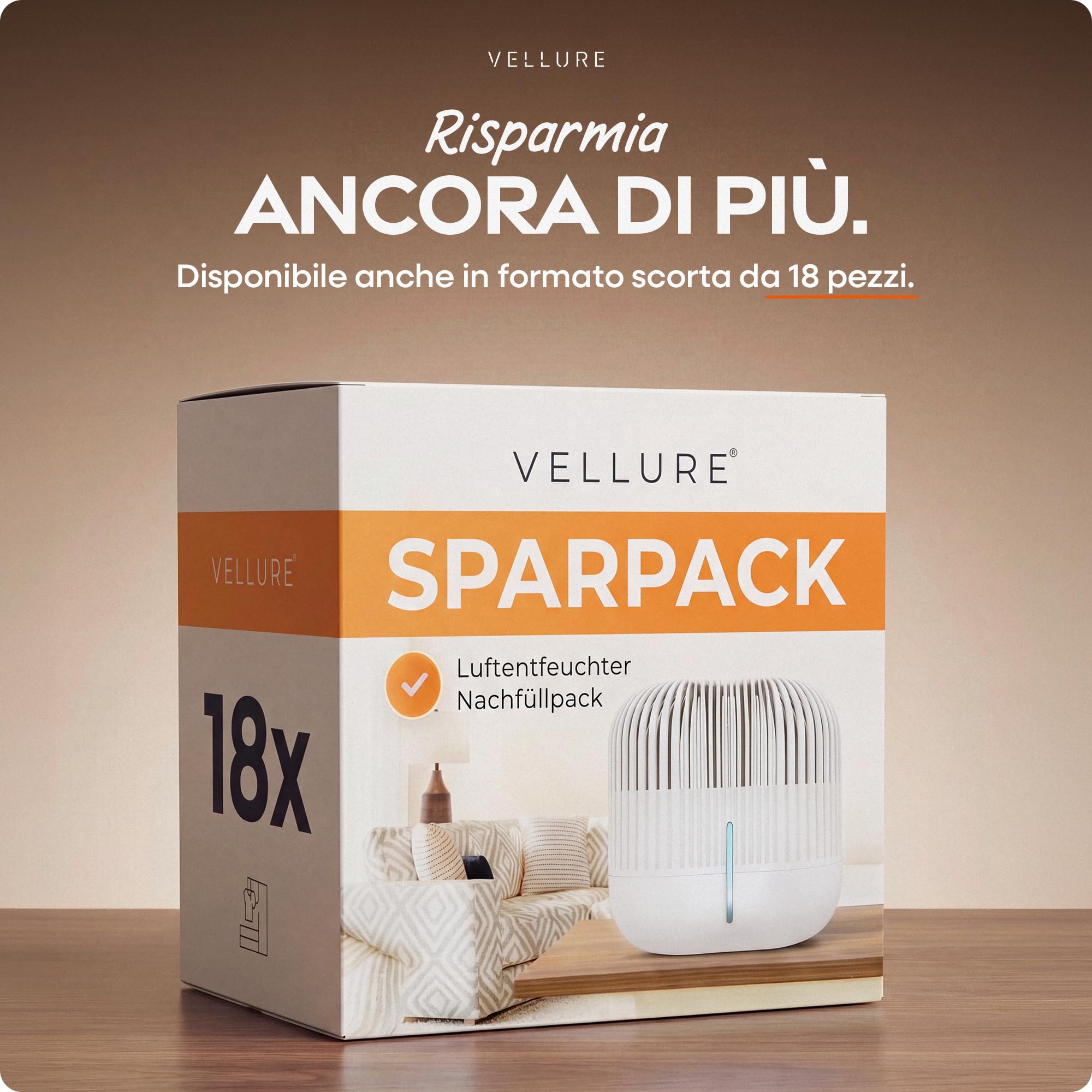 Vellure® 5 confezioni di ricarica per deumidificatori, 600 g (risparmio energetico, set da 5 deumidificatori granulati), confezione di ricarica per deumidificatori (antimuffa e odori)