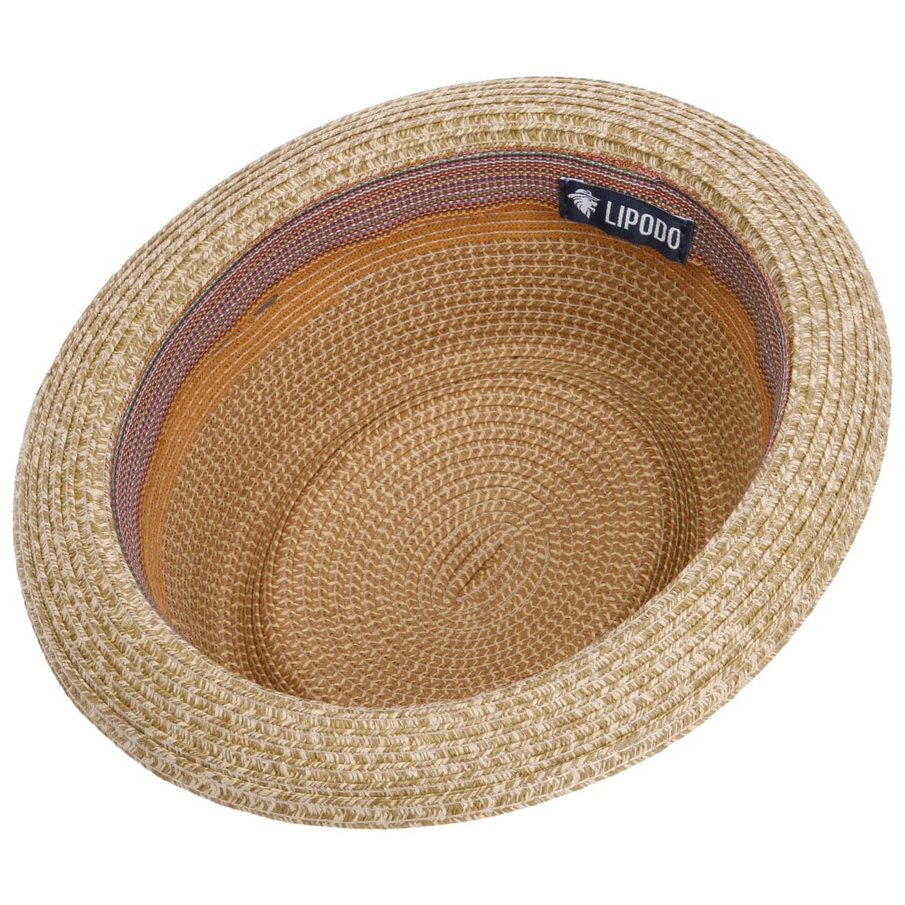 LIPODO Ennario Sombrero Pork pie de Paja Multicolor Hombre Primavera Verano