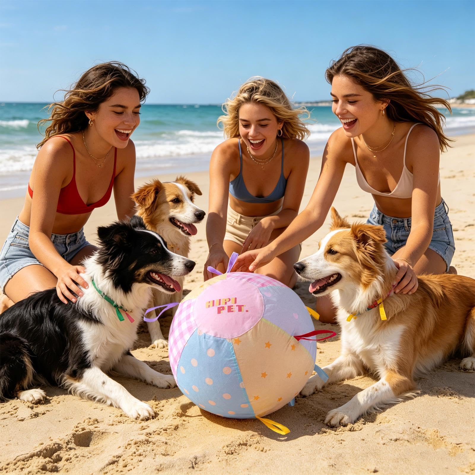 Generisch Nadmuchiwana piłka dla , zabawka interaktywna | Outdoor Play Dog Herding Ball for Puppy Small Medium Large Keep Busy Boredom Travel Outdoor Yard