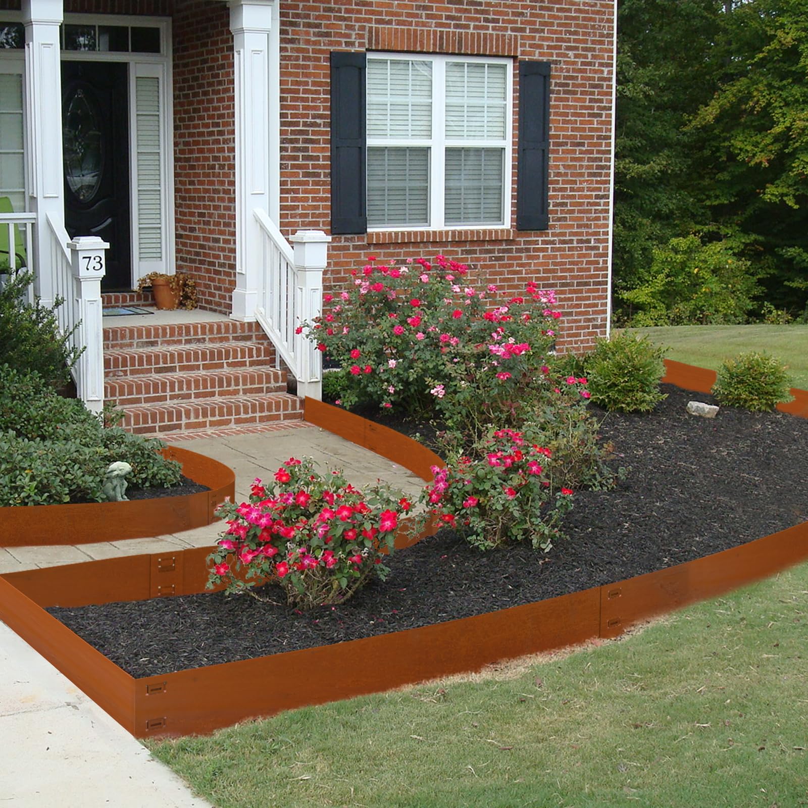 Cor-Ten Steel Landscape Edging 12 Inch,20Ft 6-Pack Rust