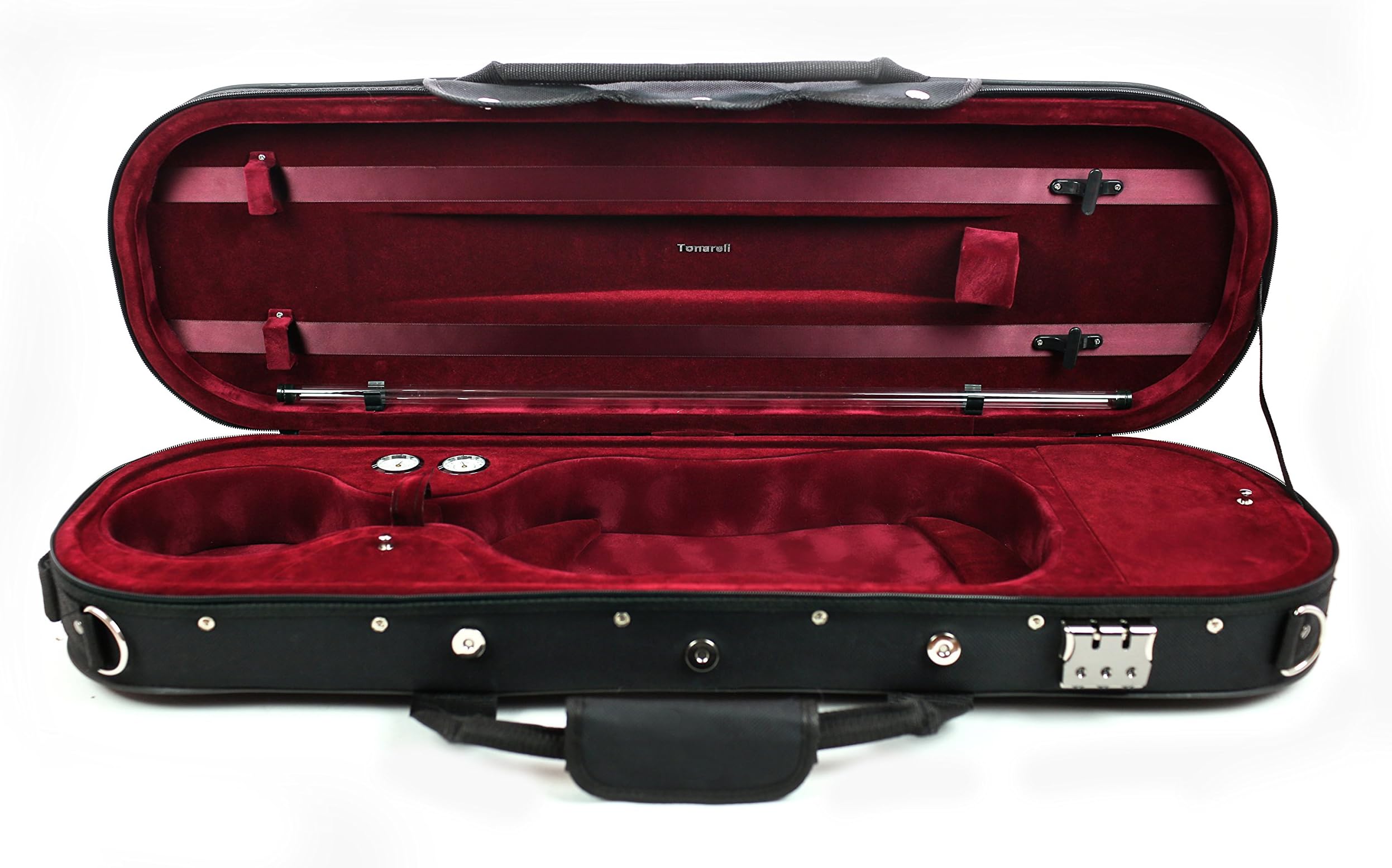 Tonareli Violin Case 4/4 - Ultralight oblong Burgundy - AUTHORIZED DEALER