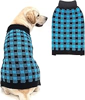 Vista 31 de PUPTECK - Suéteres para perros grandes, medianos y pequeños - Estilo clásico a cuadros de otoño, abrigo de invierno para cachorros, ropa cálida