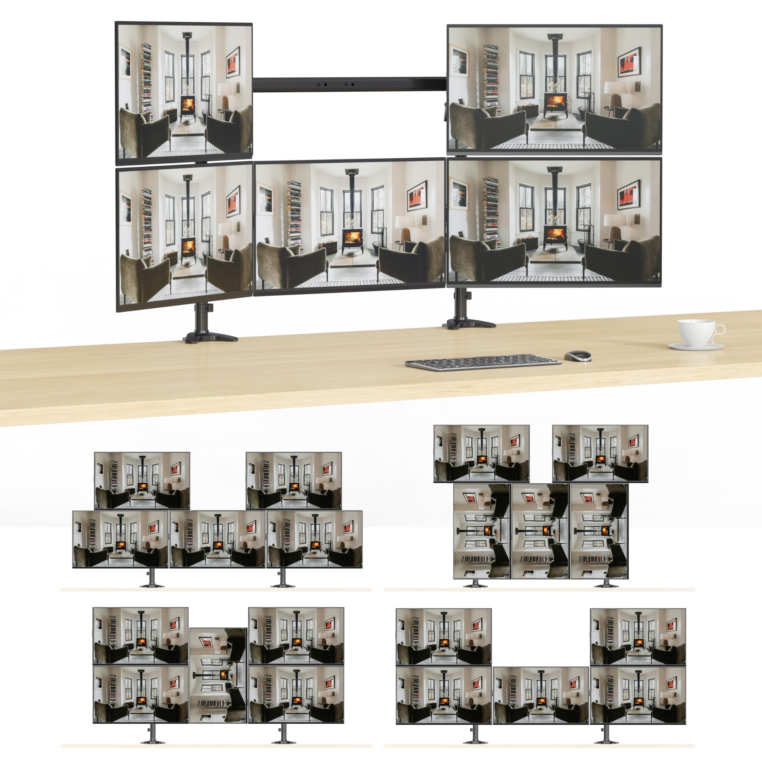 Hftek Monitor Tischhalterung für 3 Bildschirme - kaufen bei