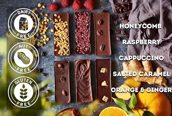 Cocoa Libre Variety Pack - 5 Unique Flavors of Vegan, Dairy-Free, Nut-Free, Gluten-Free Mini Chocolate Bars, 200g