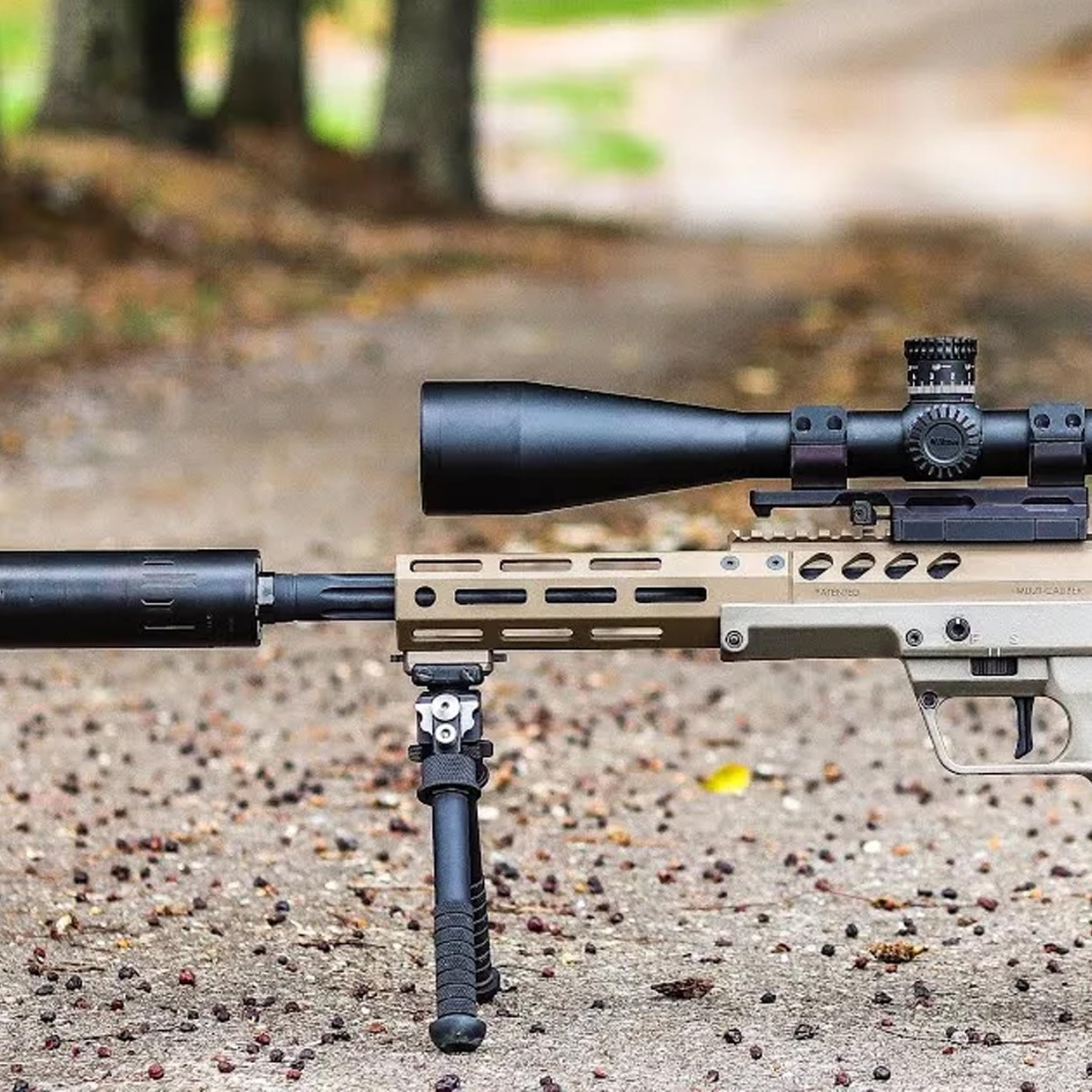 BIPOD ÚNICO 360 ° Rotación de Altura Ajustable Bi Pods para Rifles, palitos de Disparo portátiles Plegables Removibles rápidos para la Estabilidad de los Rifles de Caza y Disparos Objetivo, bípodo, B