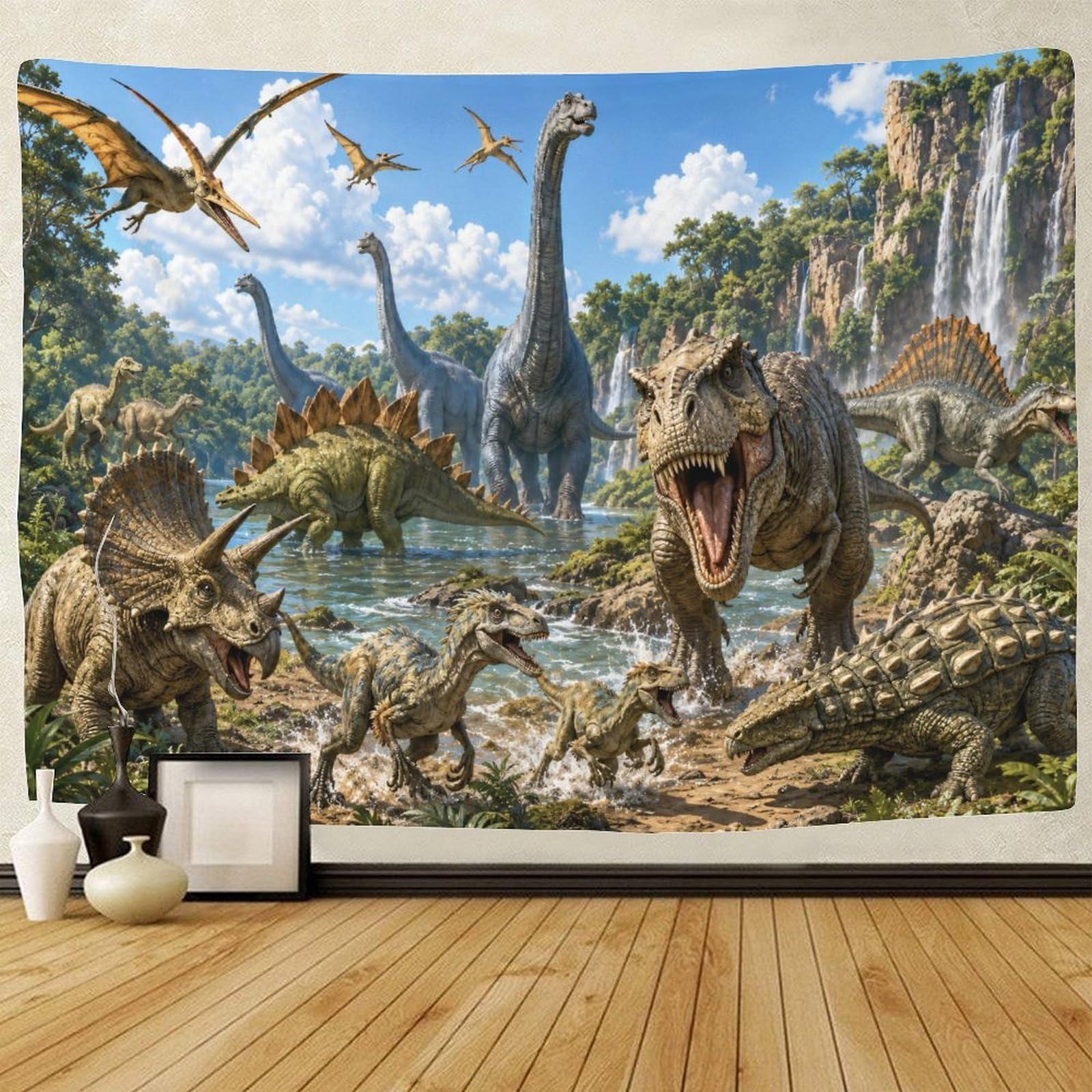 GPMNBCXZK Dinosaur World Wall Hanging Decor 3D Print Tapestry for Bedroom Tapestries Home Decoration Curtain Living Room Dorm 180cmx230cm