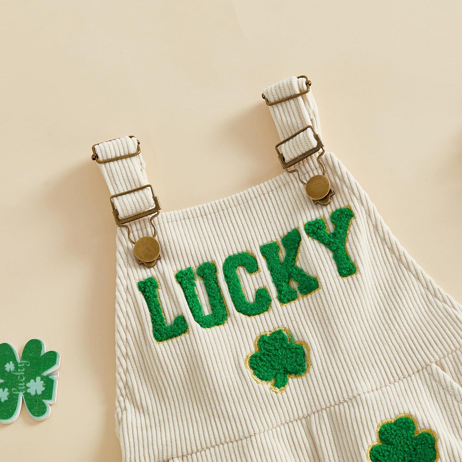 Yccutest Boys Girls St Patricks Overalls Toddler Girl St Patricks Day Outfit Boy Suspender Jumpsuit Corduroy Overall Shorts - Image 4