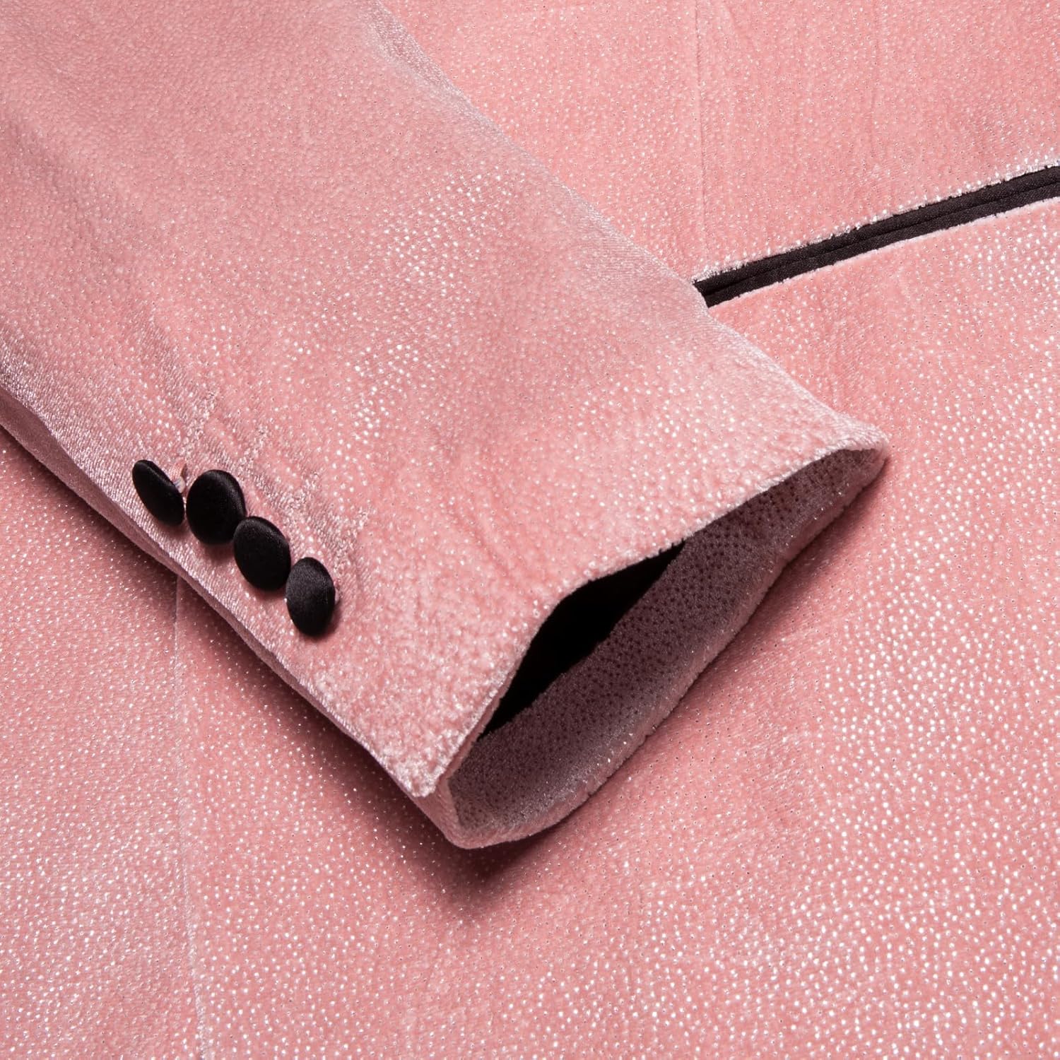 Hi-Tie Stylish Men Suit Jacket Blazer Shawl Lapel One Button Slim Fit Long Sleeve Jacket Tuxedo Party Dinner - Image 5