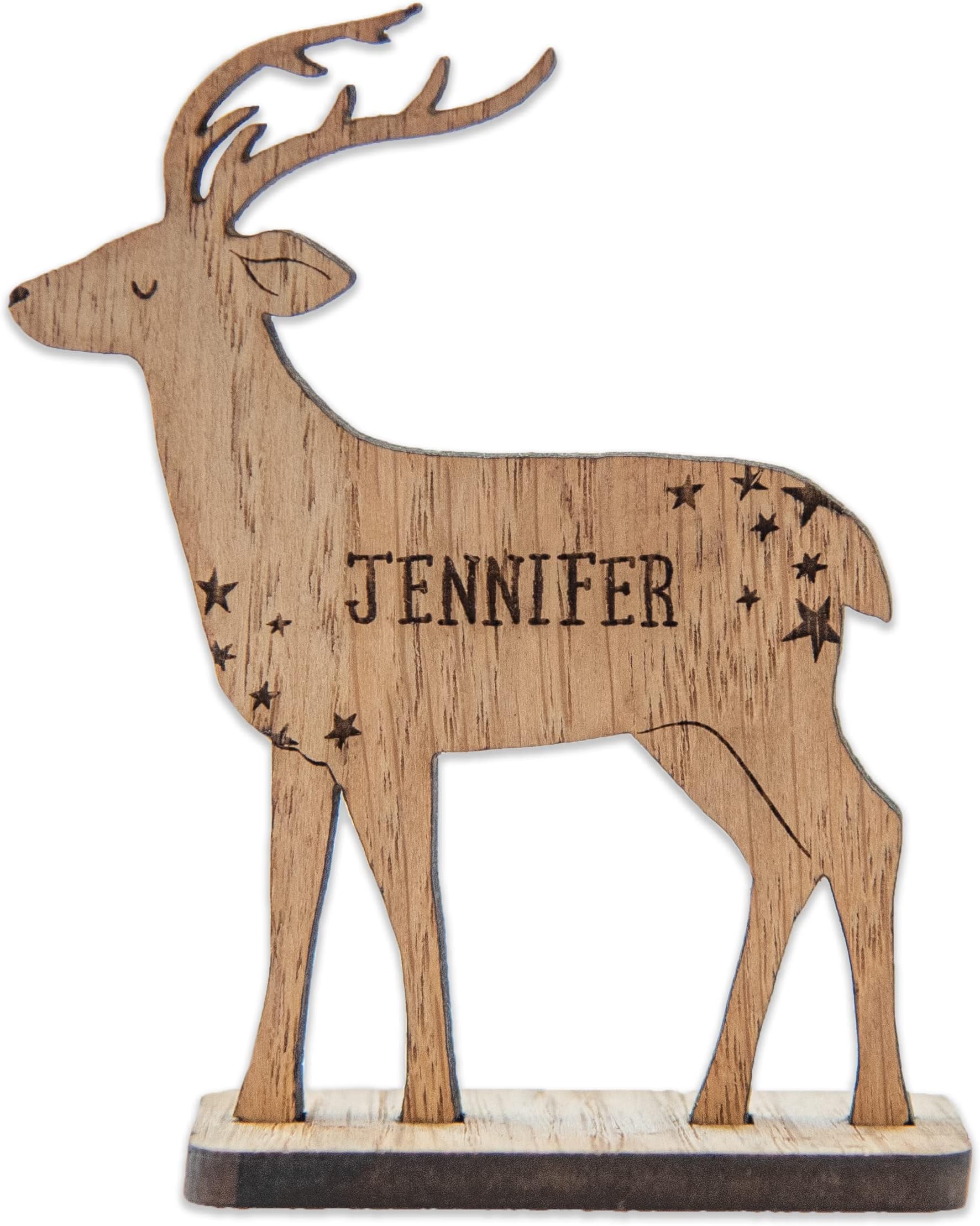 Personalised place names | wooden Christmas table place cards settings | wood sign keepsake christmas table decorations ornaments (Reindeer)