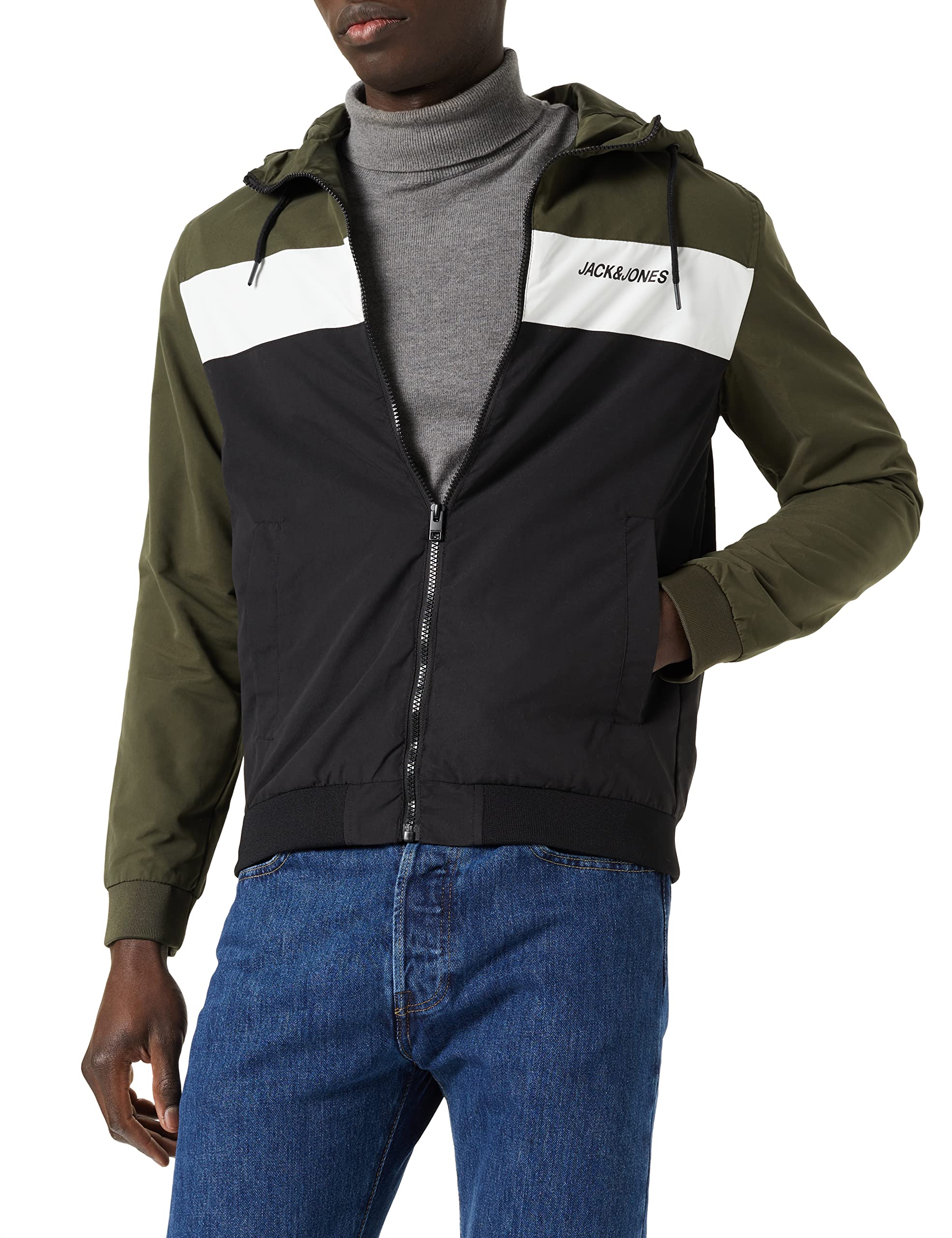 JACK & JONESmens Jjerush Blocking Hood Bomber-Noos Otw Bomber