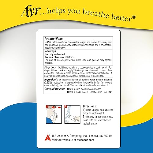 Miniatura 3 de AYR Niebla nasal salina, 1.69 onzas líquidas (paquete de 2)