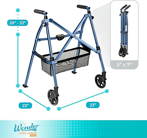 Vista 41 de Stander Wonder Walker Plus, ayuda de movilidad plegable ligera para adultos, personas mayores y ancianos, plegable EZ Fold-N-Go con ruedas, Negro