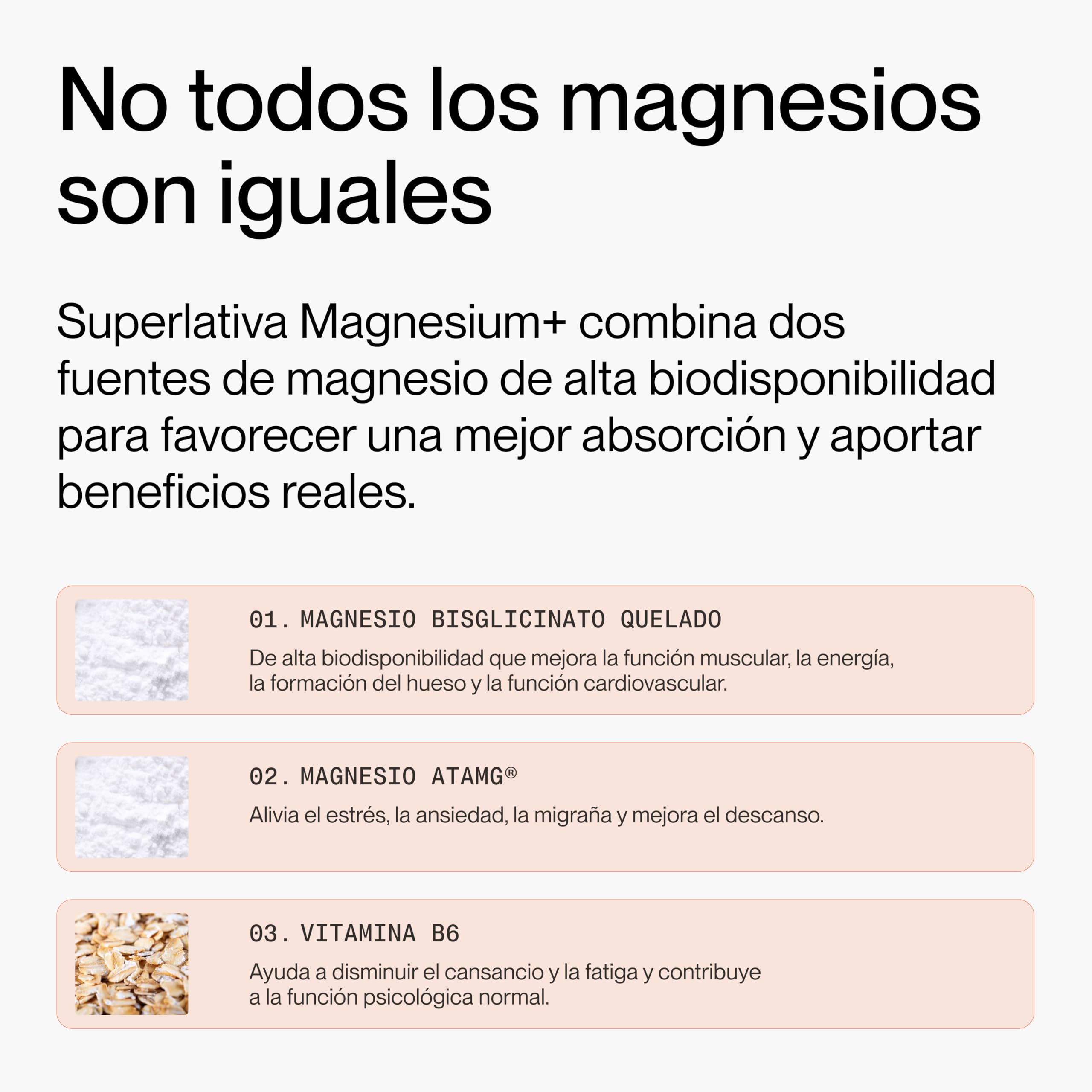 Magnesio Bisglicinato + ATAMg® Patentado – Alta Biodisponibilidad – Relajación Muscular y Mental – Reduce Cansancio y Fatiga – Sistema Nervioso – 60 Cápsulas Veganas | Superlativa Magnesium+ — view 7