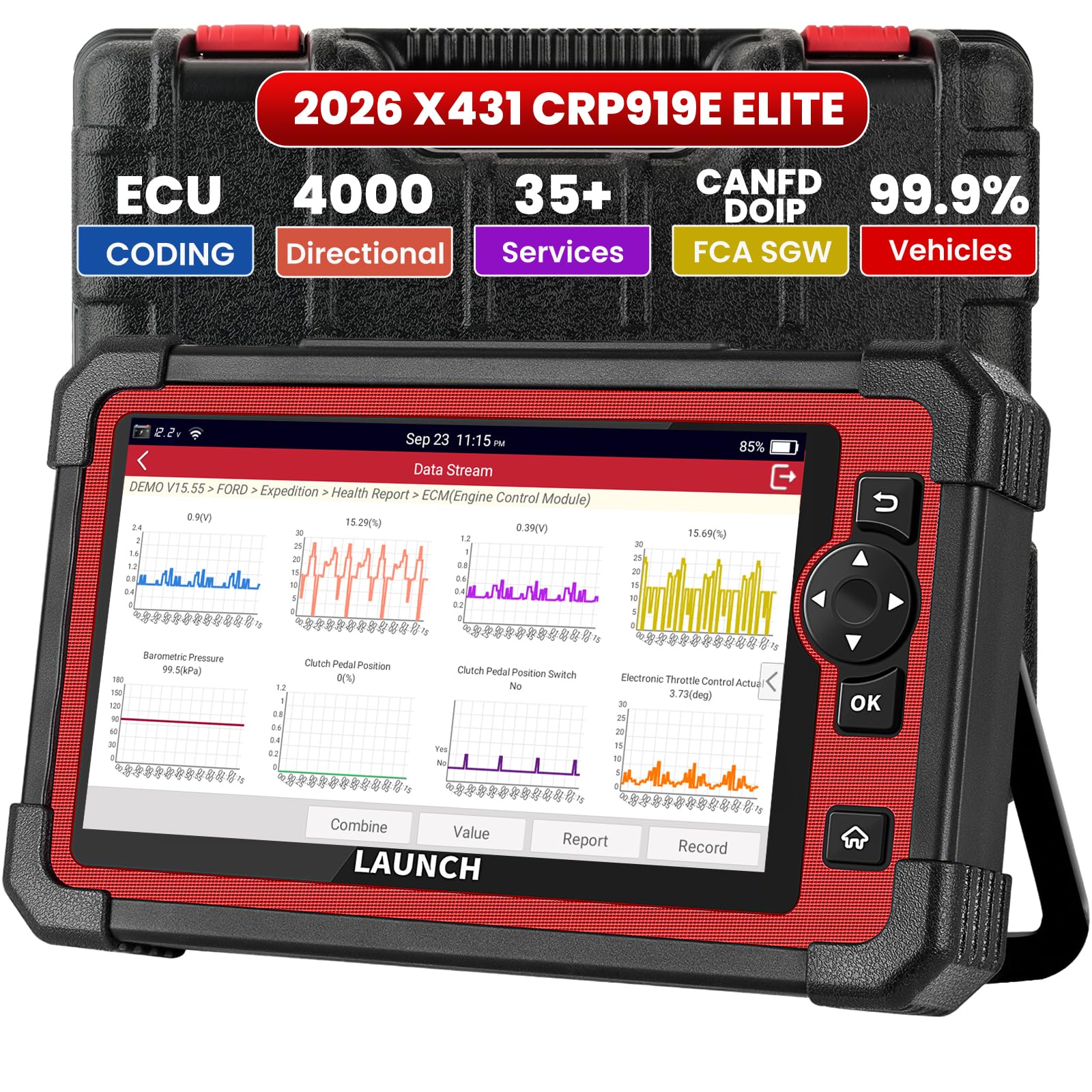 X431 CRP919E OBD2 Scanner, 2026 Bidirectional Scan Tool As CRP919EBT, CANFD DOIP, ECU Coding, Active Test, 35+ Service, Full System, FCA Autoauth, TPMS &BST360, 2-Year Update