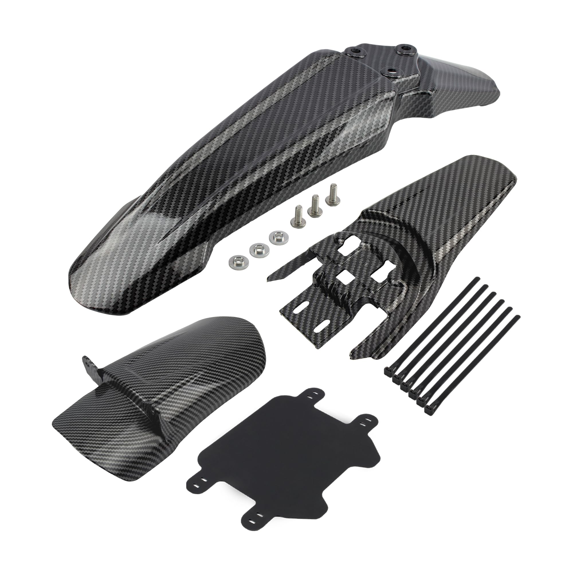 Surron Fender Set,4pcs Mud Guard Number Plate For Sur Ron Light Bee Segway X/S X260 X160 Electric Dirt Bike Imitation Carbon Fiber