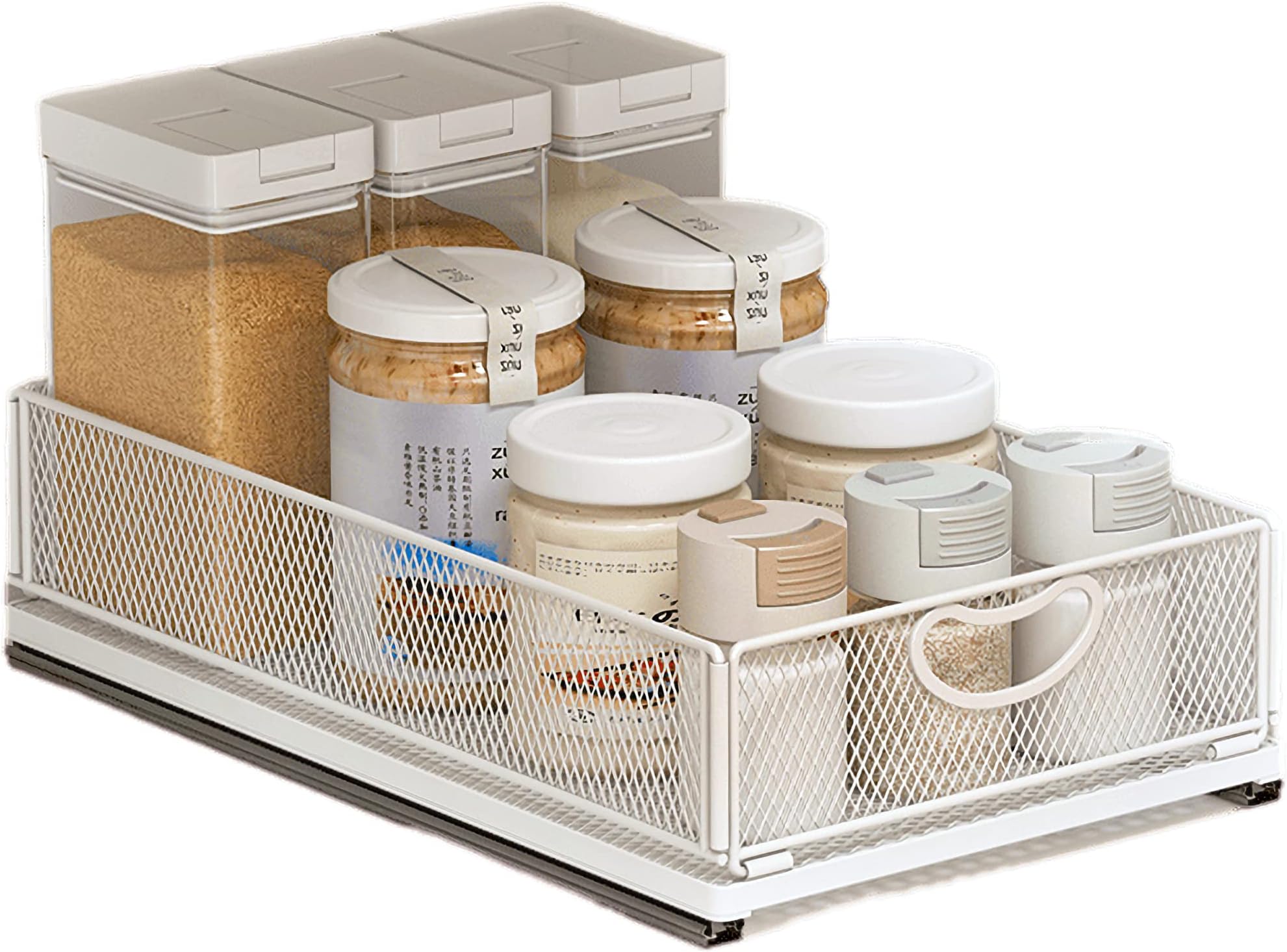 Sliding Shelf for Kitchen Cabinet, Storage Organizer, Kitchen Organizer Bathroom Organizer Sliding Basket, Spice Rack, Cabinet Organizer, Pull Out Storage for Kitchen Bathroom Cabinet or Pantry