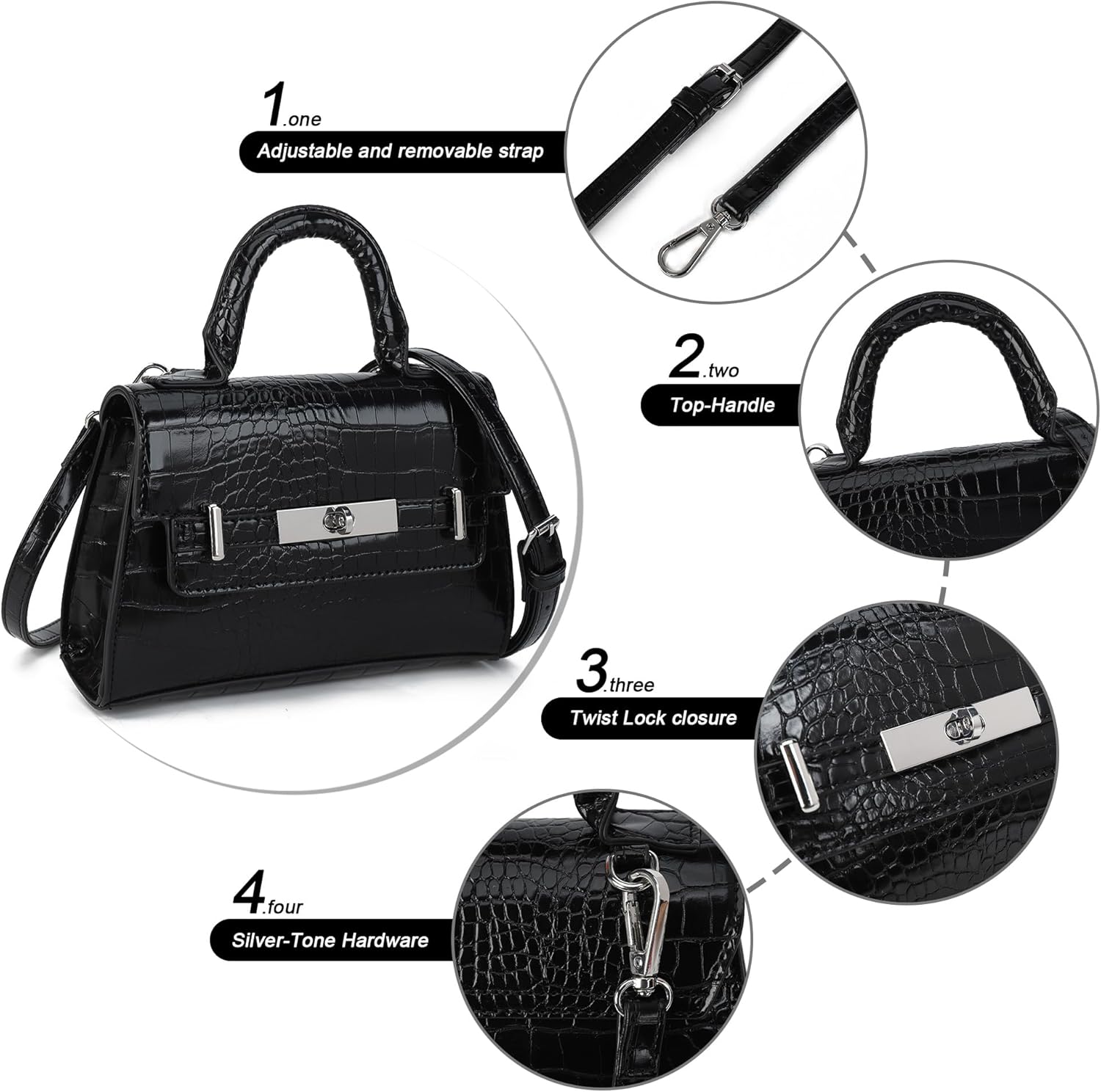 GLITZALL Small Cute Crossbody Purse for Women with Top Handle Designer Mini Tote Bag for Summer - Image 6