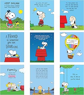 Snoopy Poster Prints - Unframed Set of 9 (8 x 10 Inch) – Snoopy Wall Decor, Snoopy Picture, Peanuts Poster, Snoopy Bathroom Decor, Snoopy Wall Poster, Peanuts Wall Art Decor, Posters for Girls Room