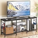 YGEOMER TV Stand for Living Room Entertainment Center for 55 inch TVs, TV Media Console Table Television Stands for Bedroom, Black