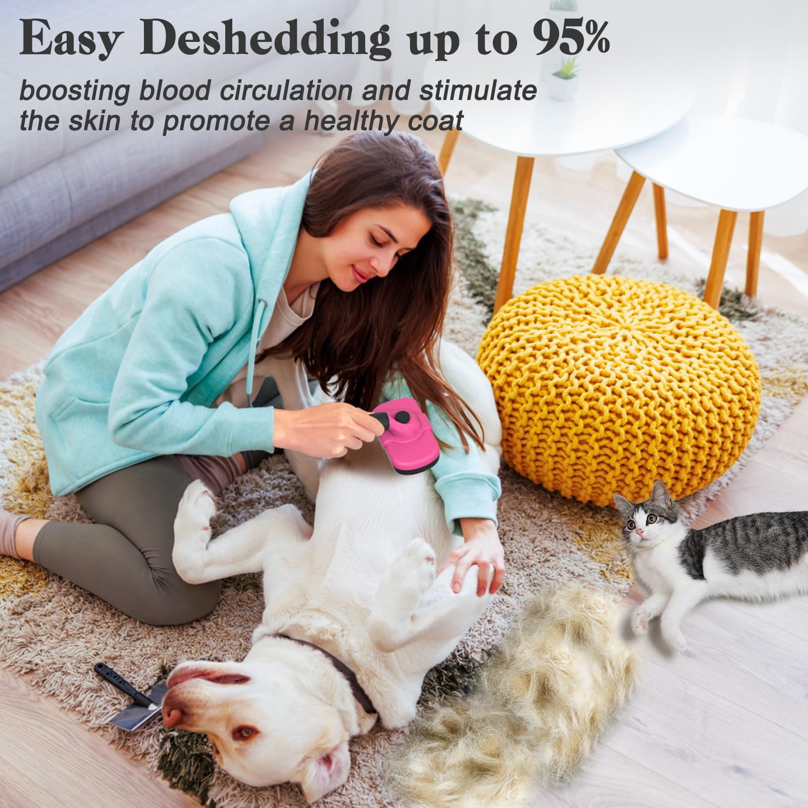 Dipoo Brosse autonettoyante pour chiens et chats, brosse douce pour la peau, brosse de toilettage pour chien, brosse de toilettage pour chien, brosse de démêlage, brosse à poils pour chiens à poils,