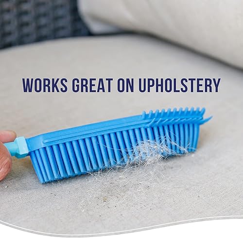 Miniatura 8 de Don Aslett Juego de escoba de goma (12 pulgadas) y cepillo de mano (10 pulgadas), poste de acero de 59 pulgadas, cerdas de goma sintética multiusos