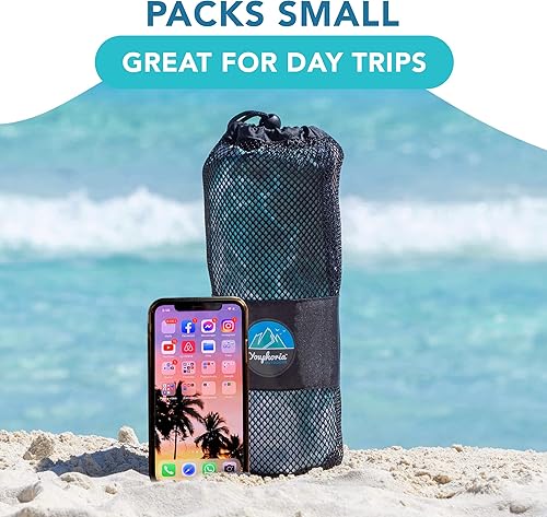 Miniatura 74 de Youphoria Toalla de viaje de microfibra de secado rápido, ligera, toalla de secado rápido para camping, playa, mochilero, senderismo y deporte Gris