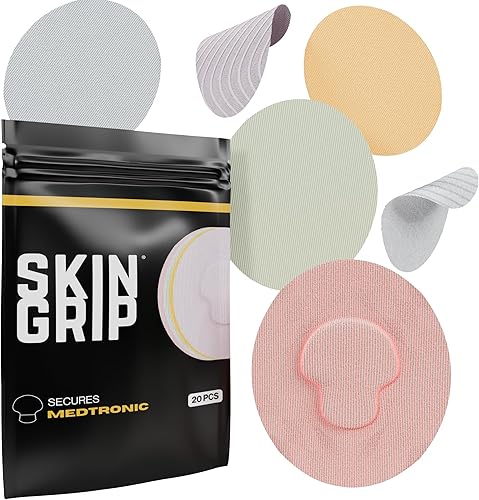 Vista 10 de Skin Grip Parches para sensores CGM compatibles con Medtronic Guardian (paquete de 20), cinta adhesiva impermeable y resistente al sudor para 10-14
